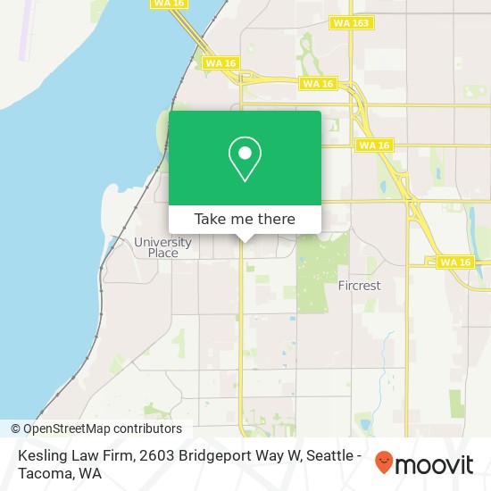 Mapa de Kesling Law Firm, 2603 Bridgeport Way W