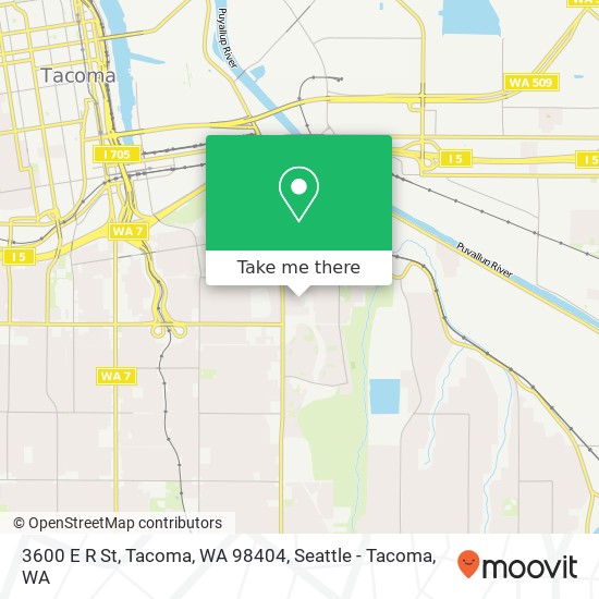 Mapa de 3600 E R St, Tacoma, WA 98404