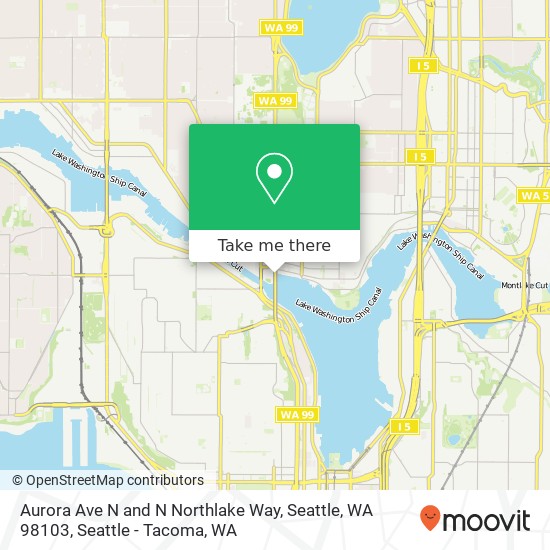 Aurora Ave N and N Northlake Way, Seattle, WA 98103 map