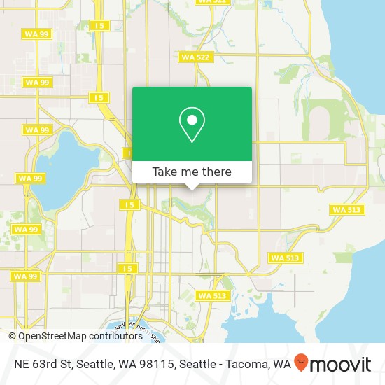 Mapa de NE 63rd St, Seattle, WA 98115