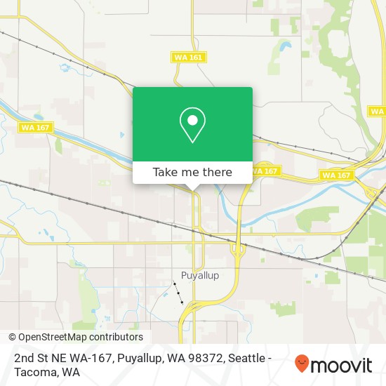 Mapa de 2nd St NE WA-167, Puyallup, WA 98372