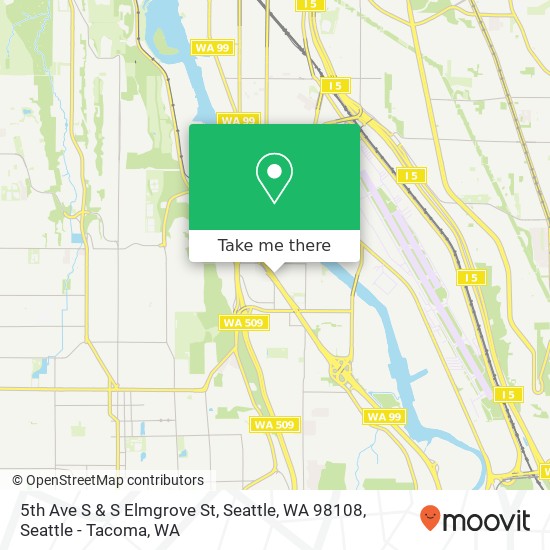 Mapa de 5th Ave S & S Elmgrove St, Seattle, WA 98108