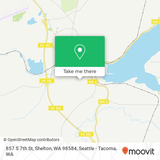 Mapa de 857 S 7th St, Shelton, WA 98584