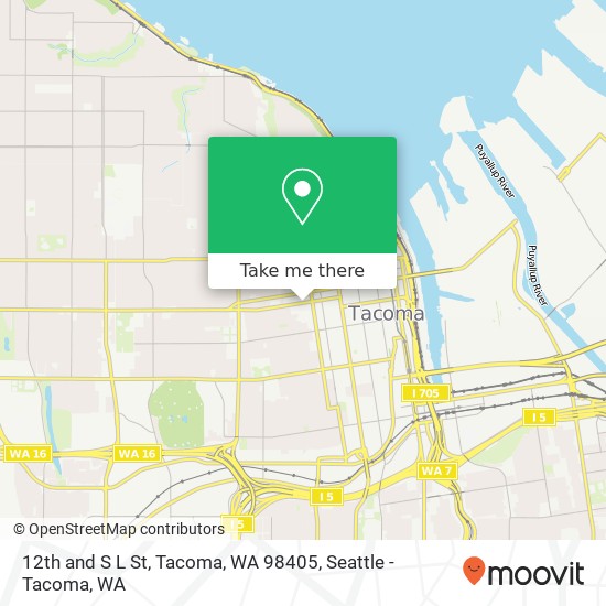 12th and S L St, Tacoma, WA 98405 map