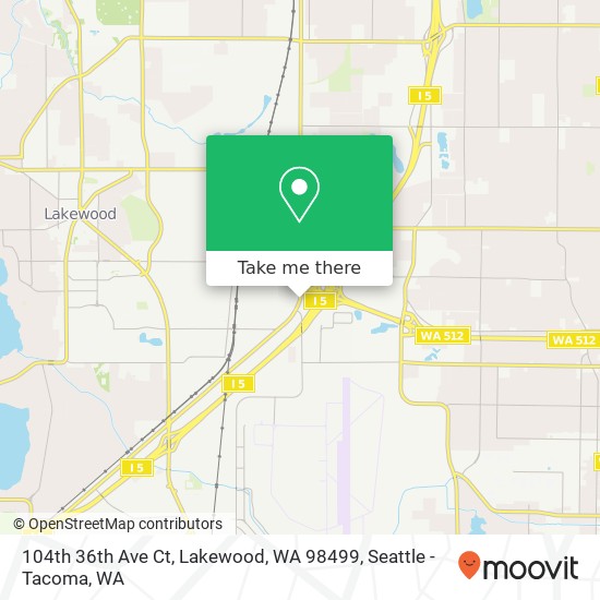 Mapa de 104th 36th Ave Ct, Lakewood, WA 98499