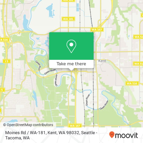 Moines Rd / WA-181, Kent, WA 98032 map