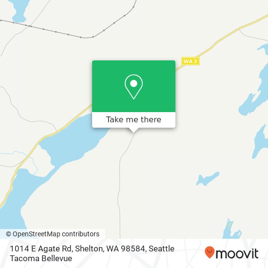 Mapa de 1014 E Agate Rd, Shelton, WA 98584