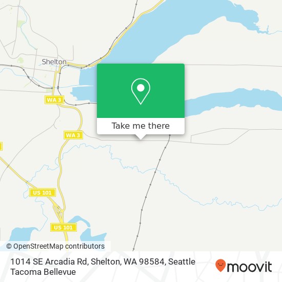 Mapa de 1014 SE Arcadia Rd, Shelton, WA 98584