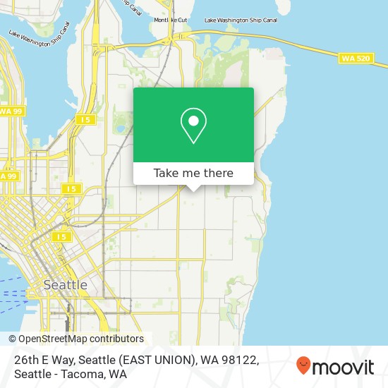 Mapa de 26th E Way, Seattle (EAST UNION), WA 98122