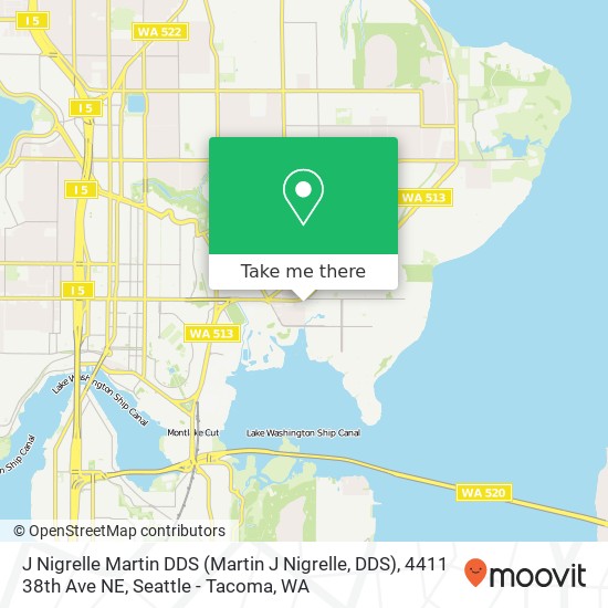 Mapa de J Nigrelle Martin DDS (Martin J Nigrelle, DDS), 4411 38th Ave NE