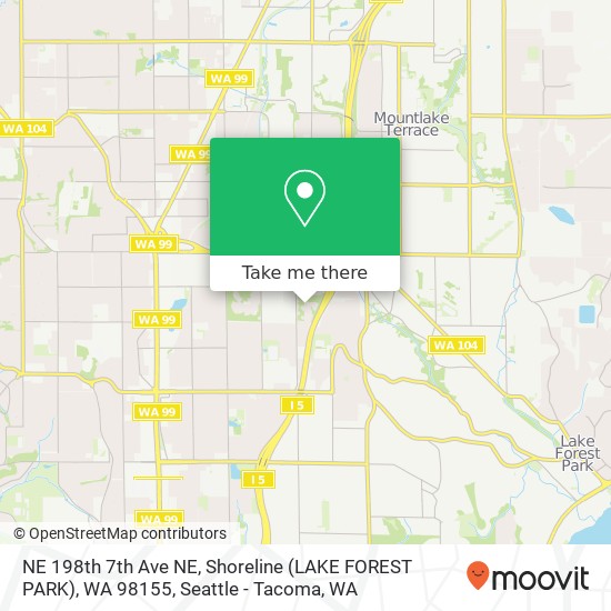 NE 198th 7th Ave NE, Shoreline (LAKE FOREST PARK), WA 98155 map