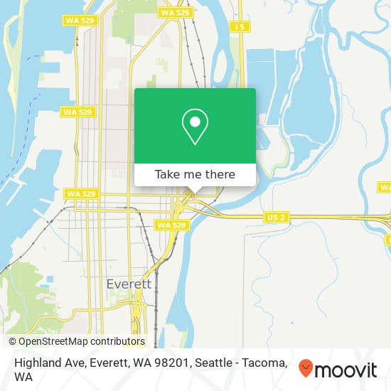 Mapa de Highland Ave, Everett, WA 98201