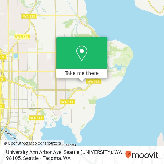 University Ann Arbor Ave, Seattle (UNIVERSITY), WA 98105 map