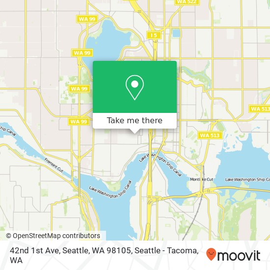 Mapa de 42nd 1st Ave, Seattle, WA 98105