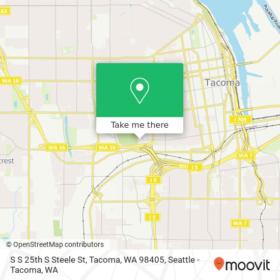 Mapa de S S 25th S Steele St, Tacoma, WA 98405