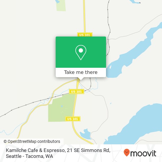 Mapa de Kamilche Cafe & Espresso, 21 SE Simmons Rd