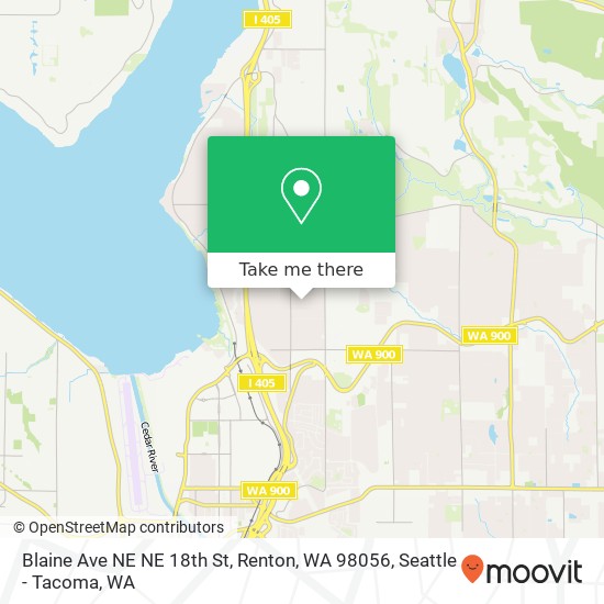 Mapa de Blaine Ave NE NE 18th St, Renton, WA 98056