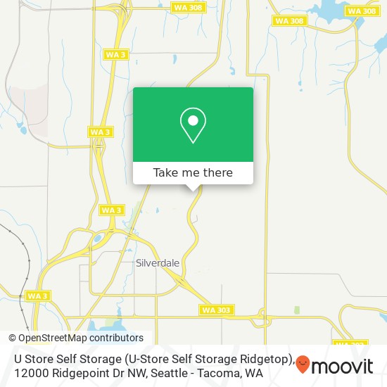 Mapa de U Store Self Storage (U-Store Self Storage Ridgetop), 12000 Ridgepoint Dr NW