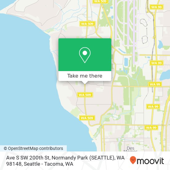 Ave S SW 200th St, Normandy Park (SEATTLE), WA 98148 map