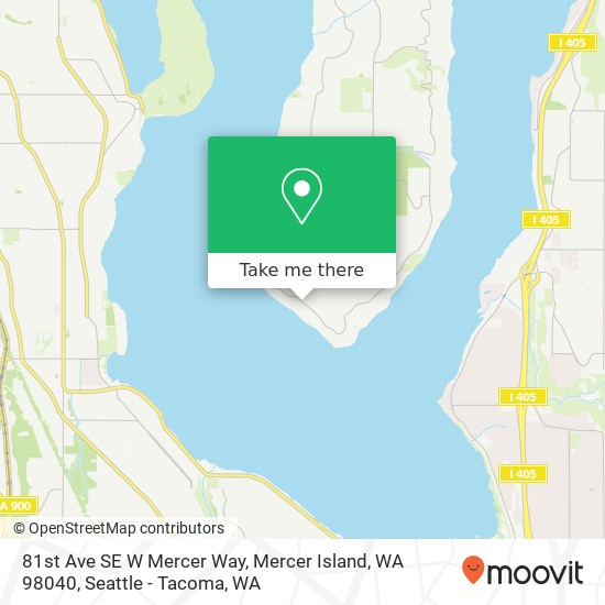 81st Ave SE W Mercer Way, Mercer Island, WA 98040 map