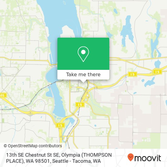 Mapa de 13th SE Chestnut St SE, Olympia (THOMPSON PLACE), WA 98501