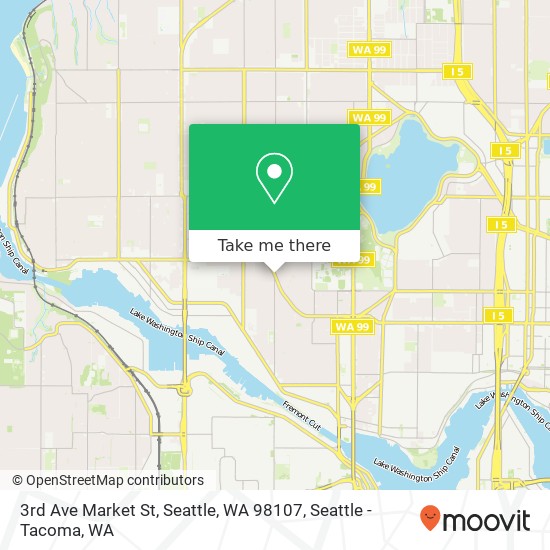 Mapa de 3rd Ave Market St, Seattle, WA 98107