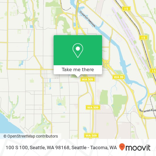 Mapa de 100 S 100, Seattle, WA 98168
