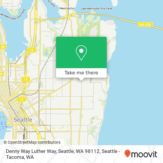 Mapa de Denny Way Luther Way, Seattle, WA 98112