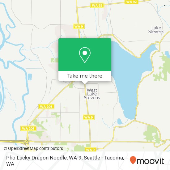 Mapa de Pho Lucky Dragon Noodle, WA-9