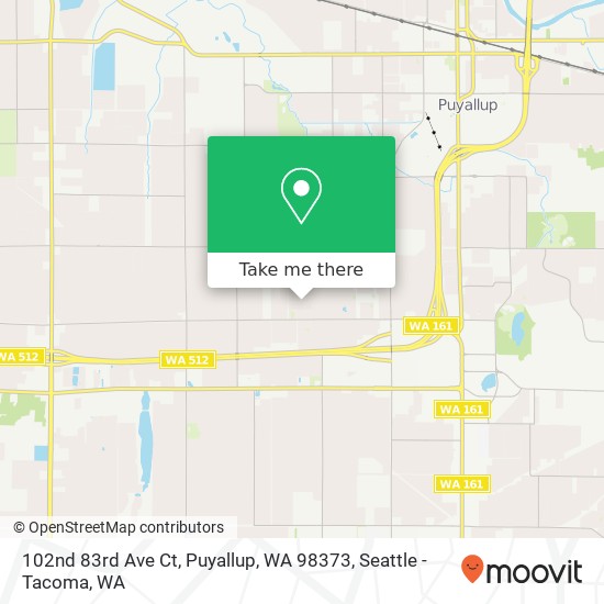 Mapa de 102nd 83rd Ave Ct, Puyallup, WA 98373