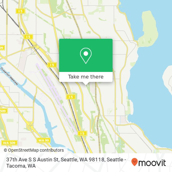 Mapa de 37th Ave S S Austin St, Seattle, WA 98118