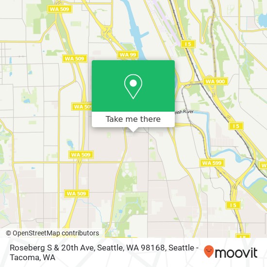 Roseberg S & 20th Ave, Seattle, WA 98168 map