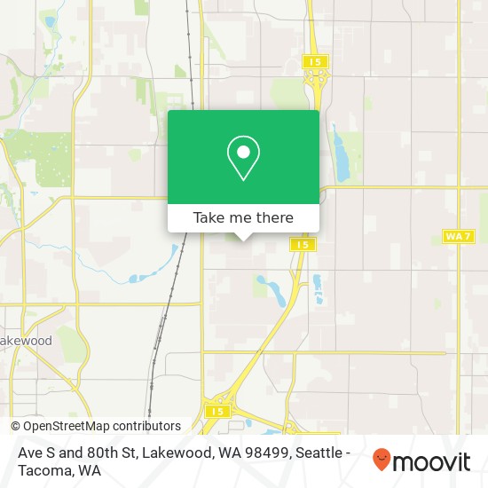 Mapa de Ave S and 80th St, Lakewood, WA 98499