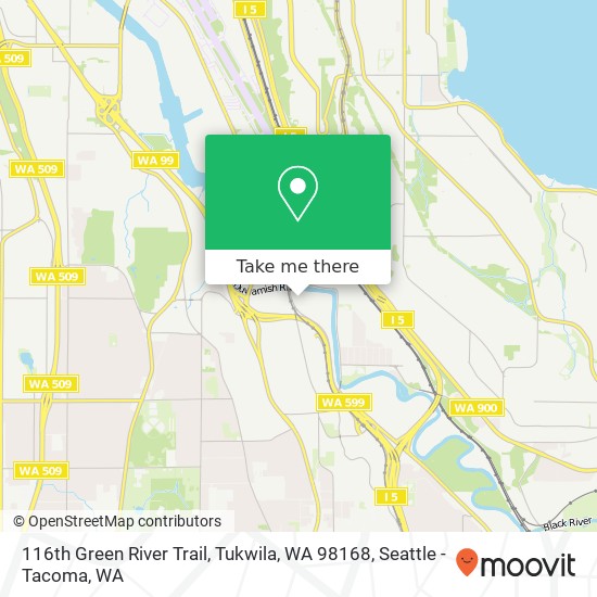 Mapa de 116th Green River Trail, Tukwila, WA 98168