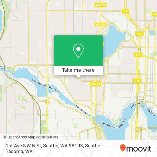 Mapa de 1st Ave NW N St, Seattle, WA 98103