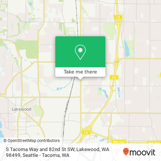 S Tacoma Way and 82nd St SW, Lakewood, WA 98499 map