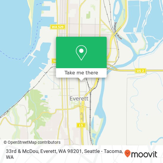 33rd & McDou, Everett, WA 98201 map