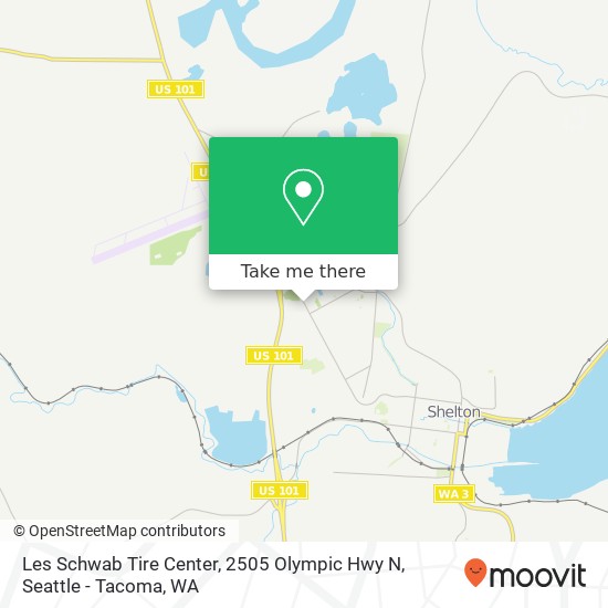 Mapa de Les Schwab Tire Center, 2505 Olympic Hwy N