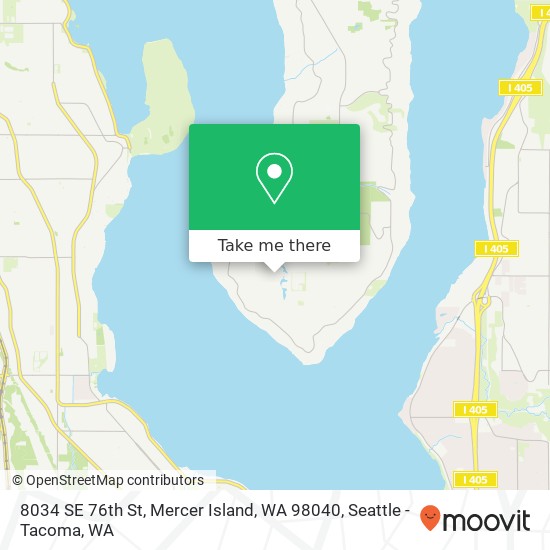 Mapa de 8034 SE 76th St, Mercer Island, WA 98040