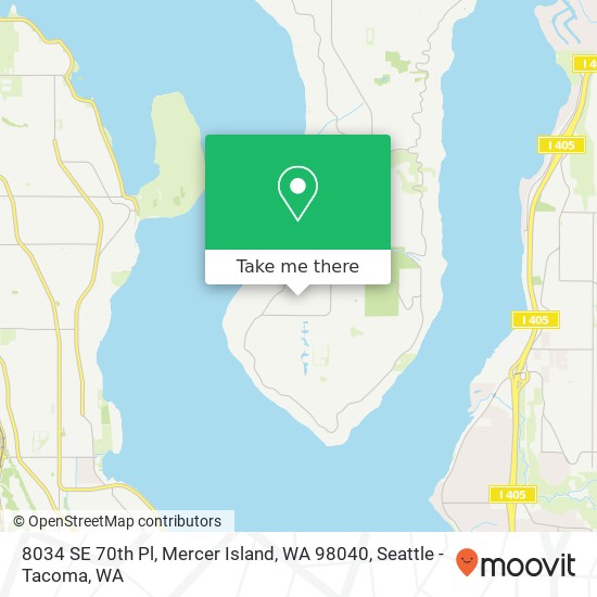 Mapa de 8034 SE 70th Pl, Mercer Island, WA 98040