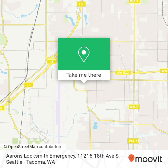 Mapa de Aarons Locksmith Emergency, 11216 18th Ave S