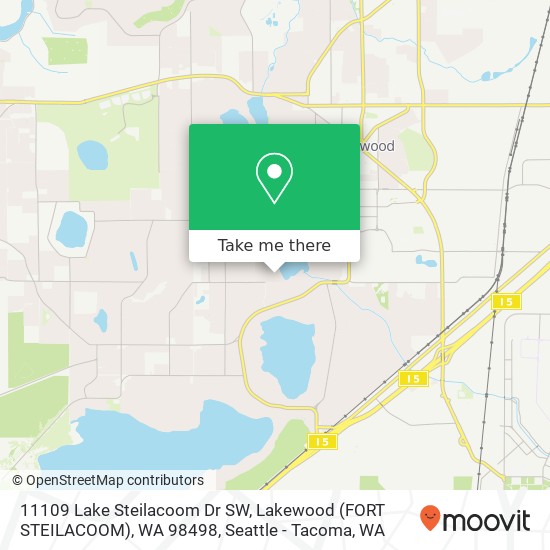 Mapa de 11109 Lake Steilacoom Dr SW, Lakewood (FORT STEILACOOM), WA 98498
