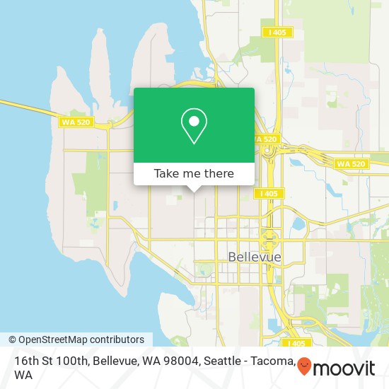 Mapa de 16th St 100th, Bellevue, WA 98004