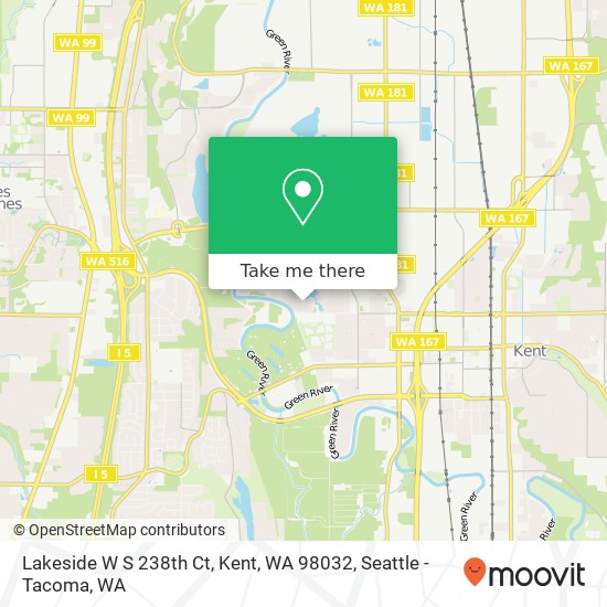 Mapa de Lakeside W S 238th Ct, Kent, WA 98032