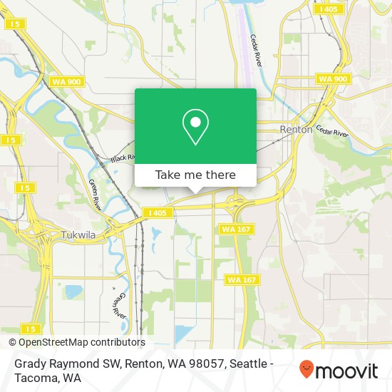 Mapa de Grady Raymond SW, Renton, WA 98057