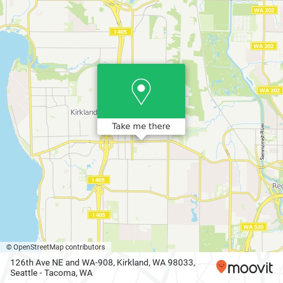 126th Ave NE and WA-908, Kirkland, WA 98033 map