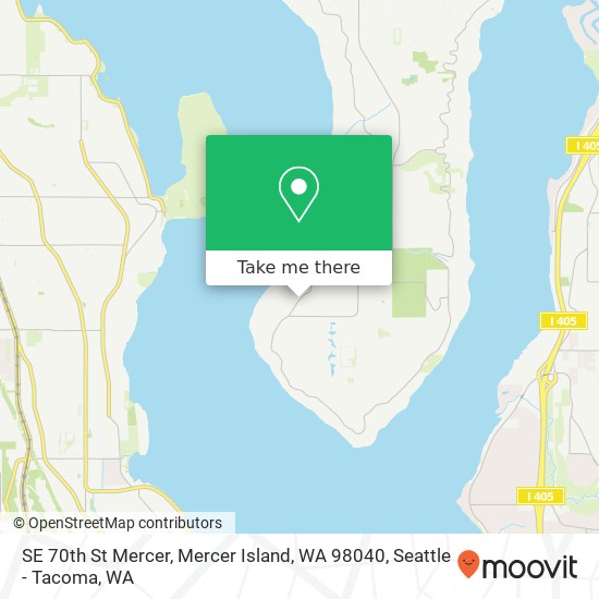 Mapa de SE 70th St Mercer, Mercer Island, WA 98040