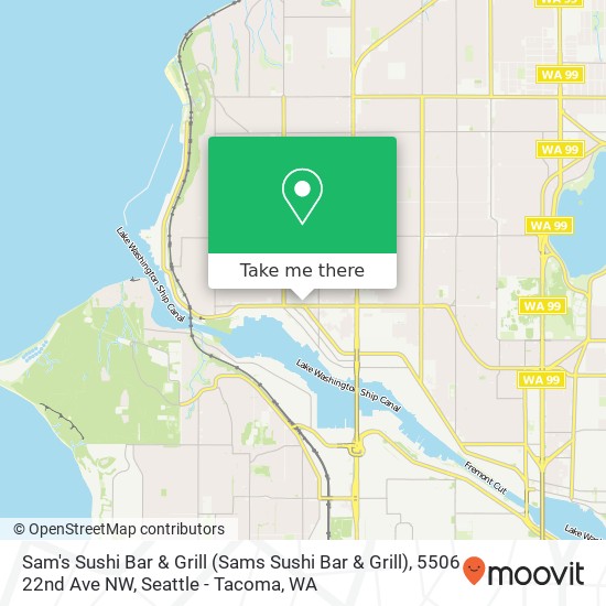 Mapa de Sam's Sushi Bar & Grill (Sams Sushi Bar & Grill), 5506 22nd Ave NW