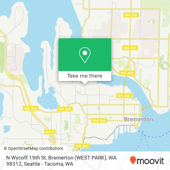 Mapa de N Wycoff 19th St, Bremerton (WEST PARK), WA 98312