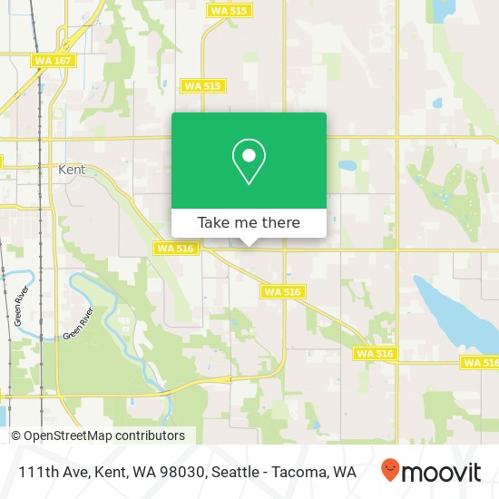 Mapa de 111th Ave, Kent, WA 98030